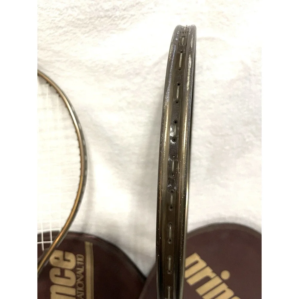 Prince International Aluminium Tennis Racquet 4 1/4 No. 2 set of two + Covers